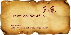 Fricz Zakariás névjegykártya